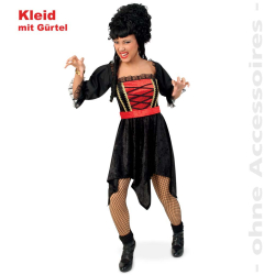 Fasching Megan Kleid Piratin Vamp Kostüm mit Gürtel Gr. 38