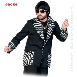 Fasching Kostüm Fredi  Jacke Zebra Look schwarz-weiss  Gr.XXL Karneval