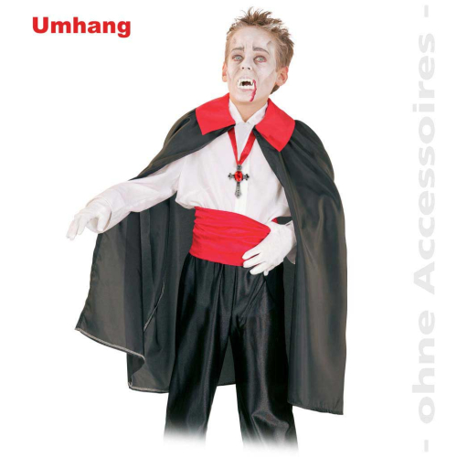 Fasching Dracula Vampir Umhang Größe 104-116 Kostüm Halloween