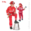 Fasching Feuerwehrmann Feuerwehr Kostüm Uniform rot 2-tlg. Gr. 140 Karneval