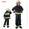 Fasching Feuerwehrmann Feuerwehr Kostüm schwarz 2-tlg. Gr. 116