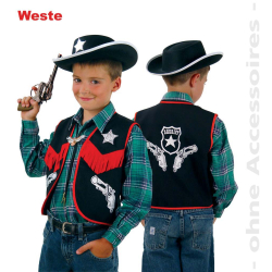 Fasching Karneval Kostüm Cowboy Weste Sheriff Gr. 128