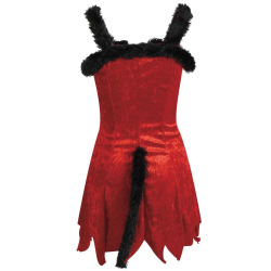 Fasching Teufelin Kleid mit Arm- und Beinstulpen Gr. 38