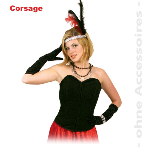 Fasching Halloween Corsage schwarz Gr. 40 Karneval Kostüm